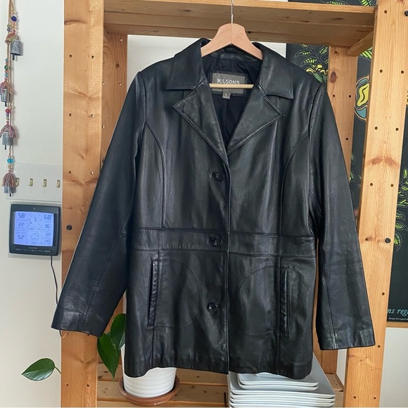 Wilsons Leather Black Jacket Large - Picture 2 of 15